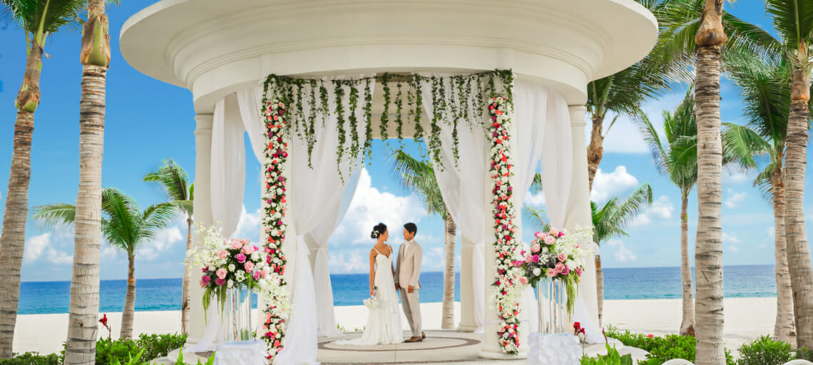 hyatt ziva los cabos destination wedding gazebo couple all-inclusive resort mexico