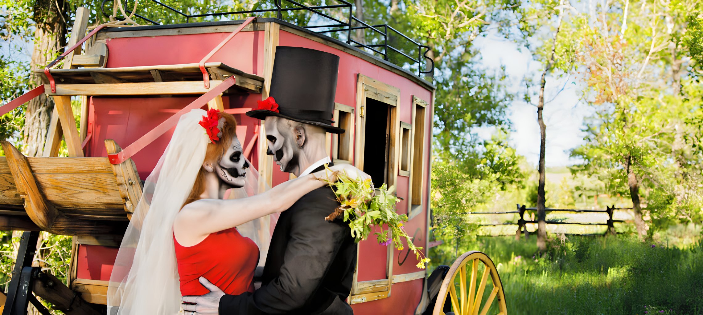 spooky wedding ceremony ideas for the halloween season couple photo session