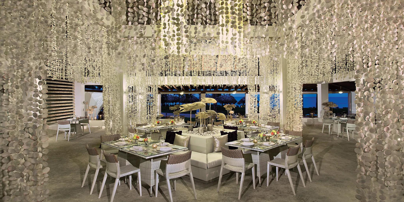 A wedding dining room with Breathless Punta Cana Resort & Spa table and chairs.