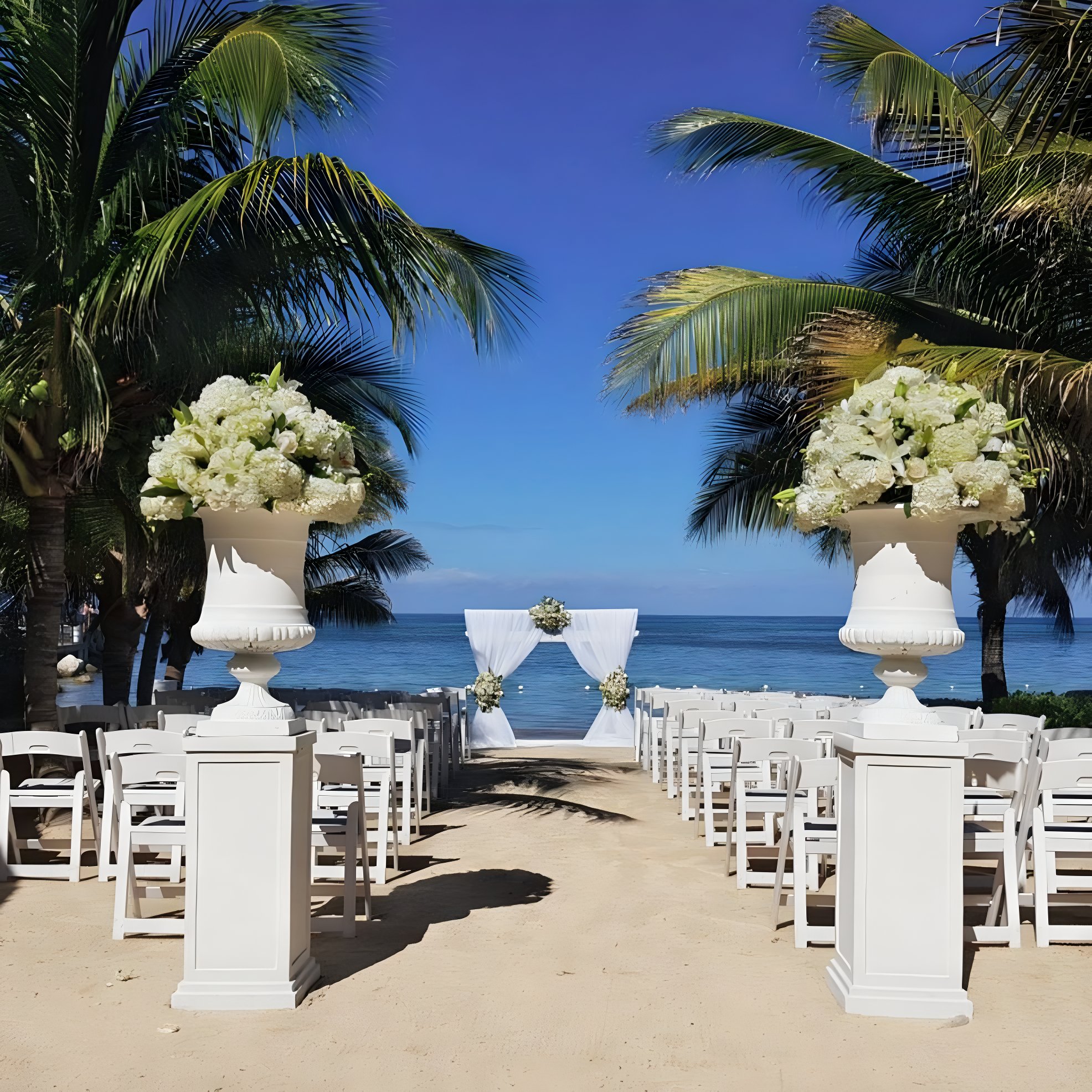 West Beach elegant beach wedding seaside oceanside at Hilton Rose Hall Resort & Spa Montego Bay, Jamaica