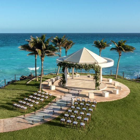 Hyatt Ziva Cancun cliff gazebo intimate destination wedding