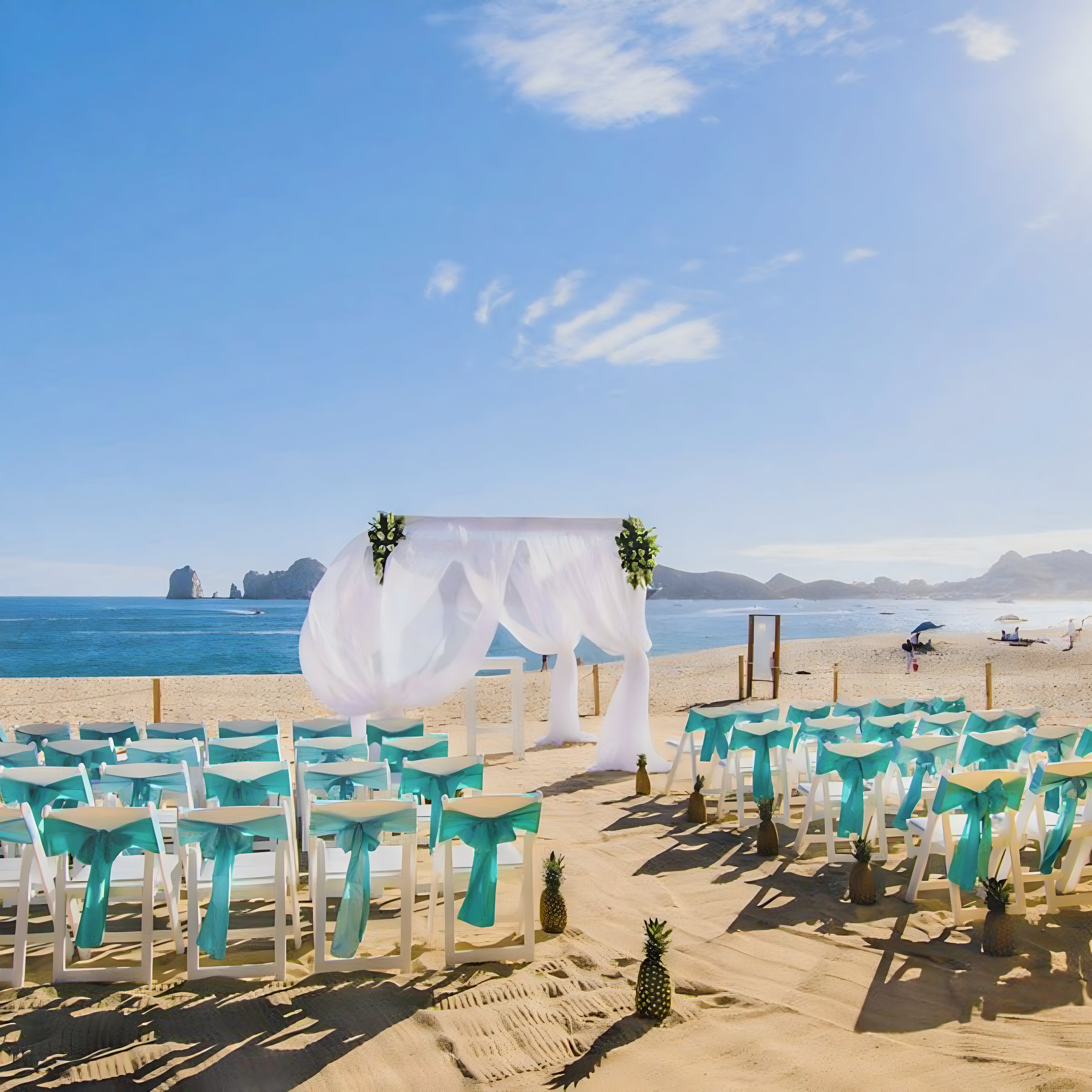 Intimate beach wedding at RIU Santa Fe