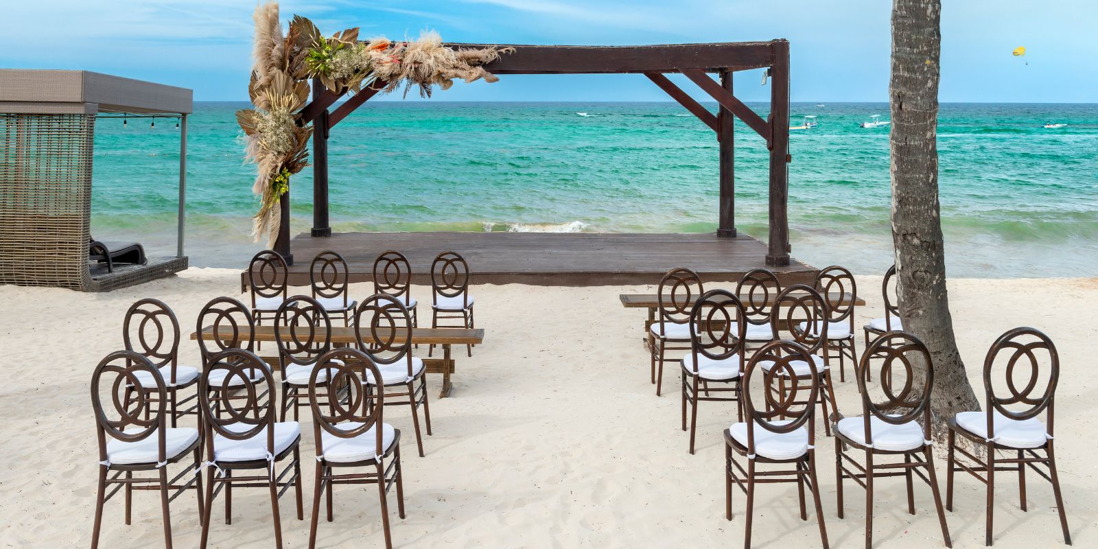 Beach gazebo canopy destination wedding at Royalton Bavaro Resort & Spa Punta Cana Dominican Republic