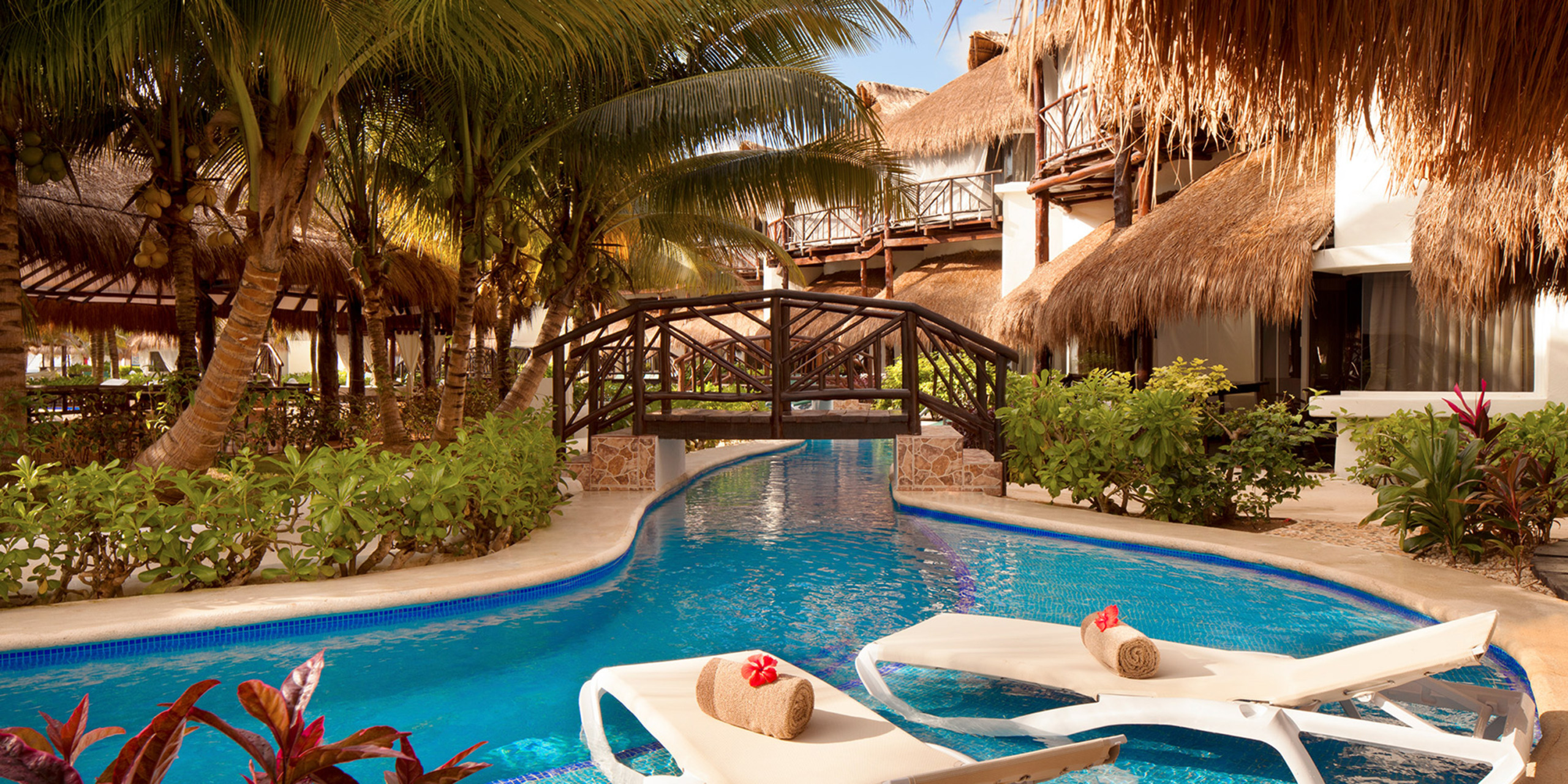 The pool winding through the grounds of El Dorado Casitas Royale