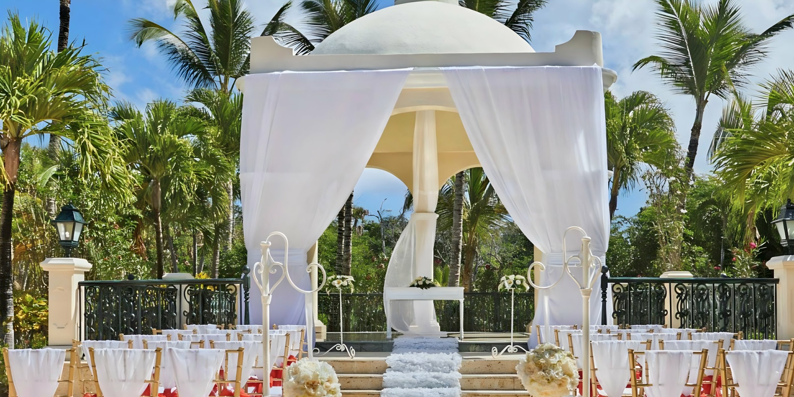 Garden gazebo elegant big wedding luxury at Bahia Principe Luxury Esmeralda Arena Gorda Punta Cana Dominican Republic
