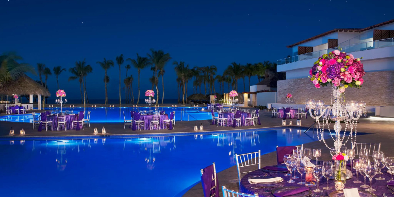 Poolside wedding reception venue at Dreams Dominicus La Romana Playa Dominican Republic