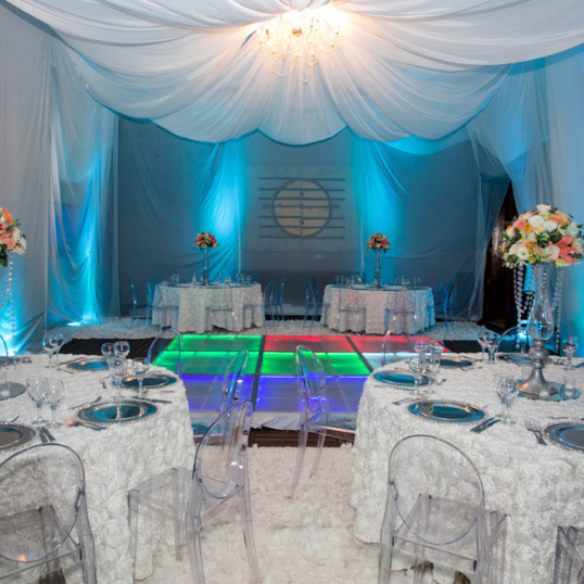 Quirky wedding reception at the banquet at Dreams Palm Beach