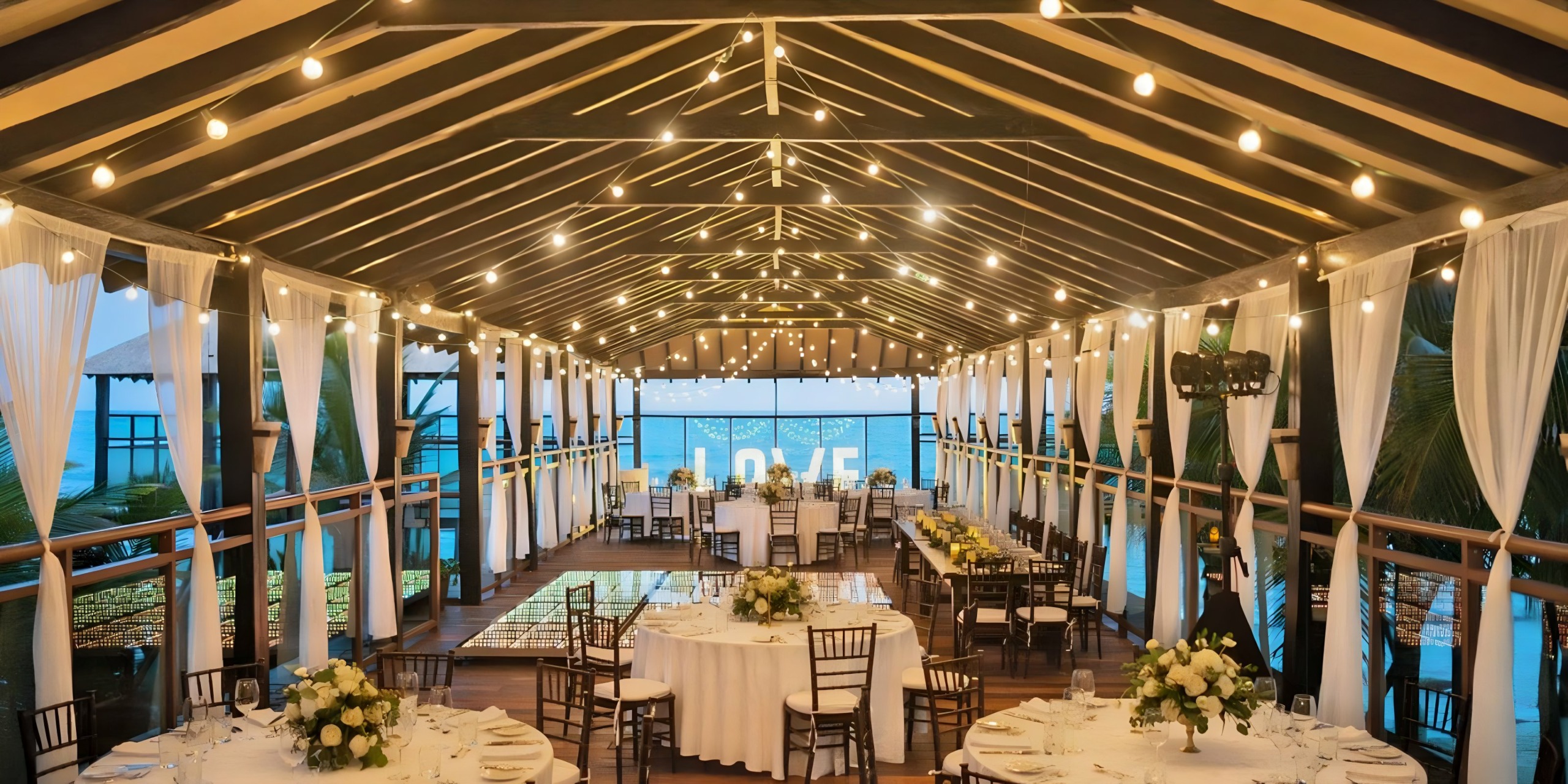 Pier Deck destination wedding reception at Generations Riviera Maya