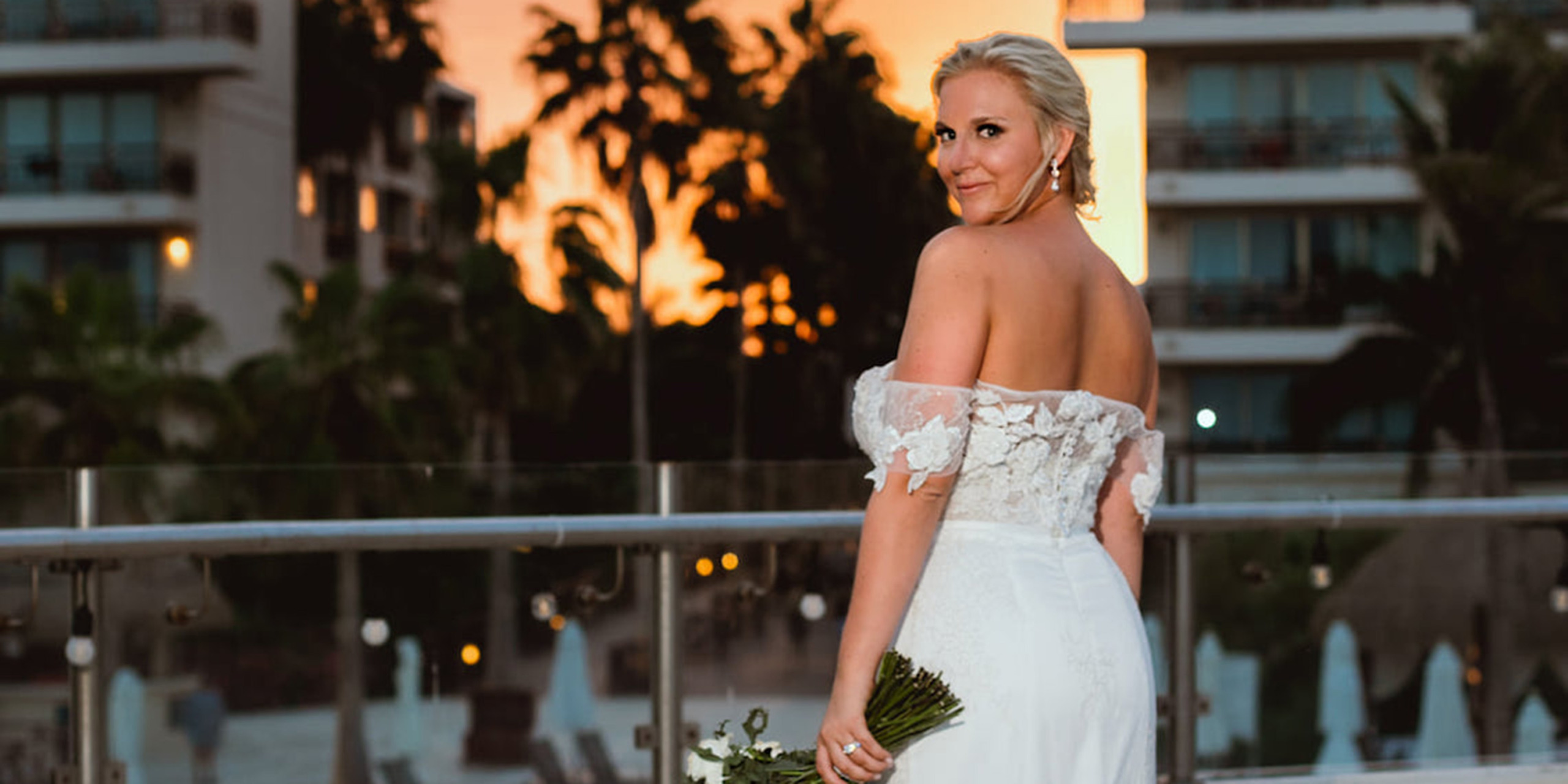 Hannah looks gorgeous in her wedding dress before the Hannah and Ben destination dream wedding