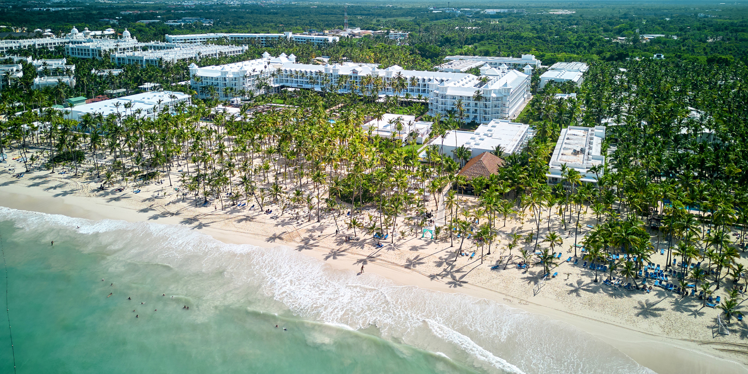 An aerial view of Hotel Riu Palace Macao and beach in Punta Cana.