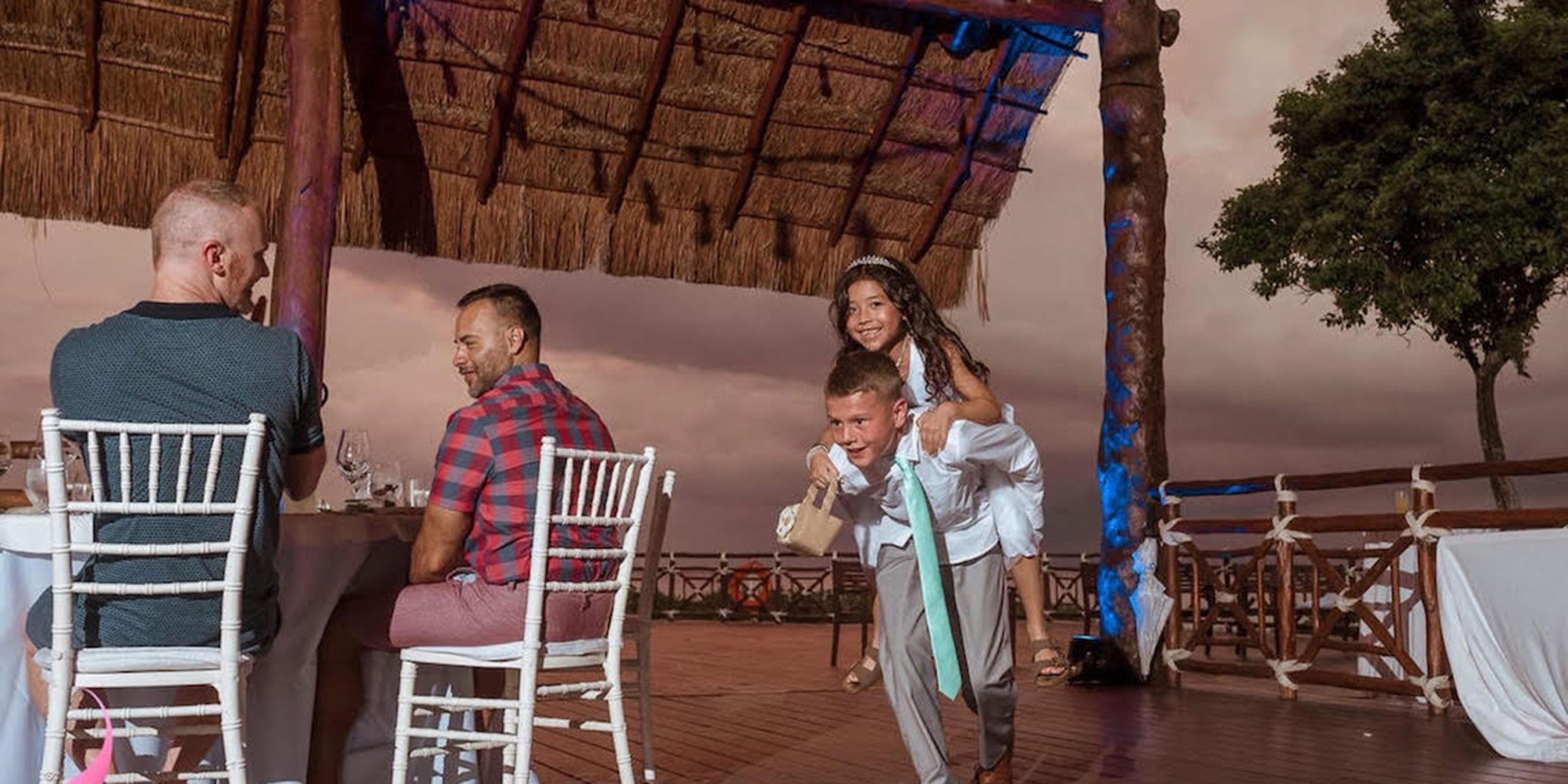The kids play at the Tiana and Jessica wedding reception