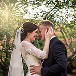 Destination wedding couple embracing in Riviera Maya