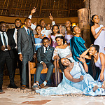 A wedding group after their ceremony using a destination wedding package for 20 people