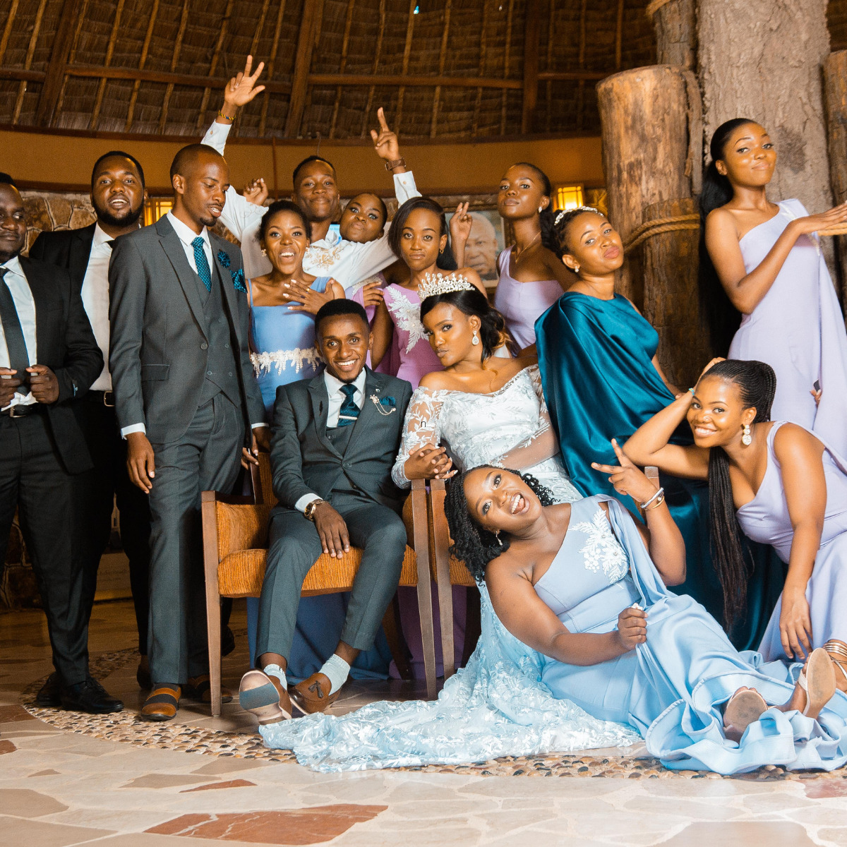 A wedding group after their ceremony using a destination wedding package for 20 people