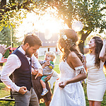 Wedding group dancing