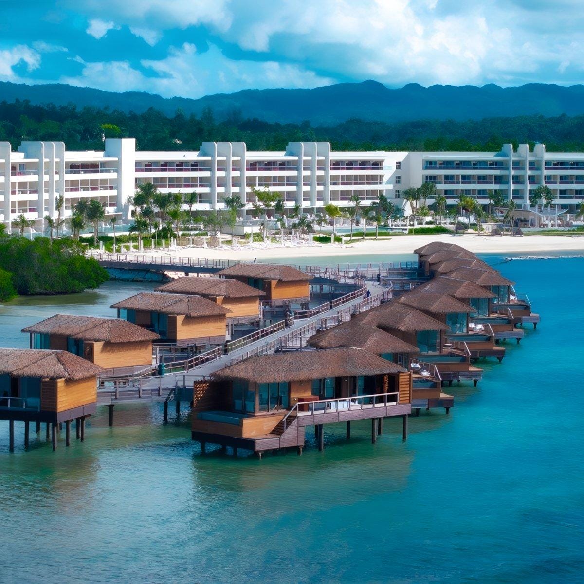 Princess Senses The Mangrove Hotel features overwater bungalows and a modern beachfront wedding resort.