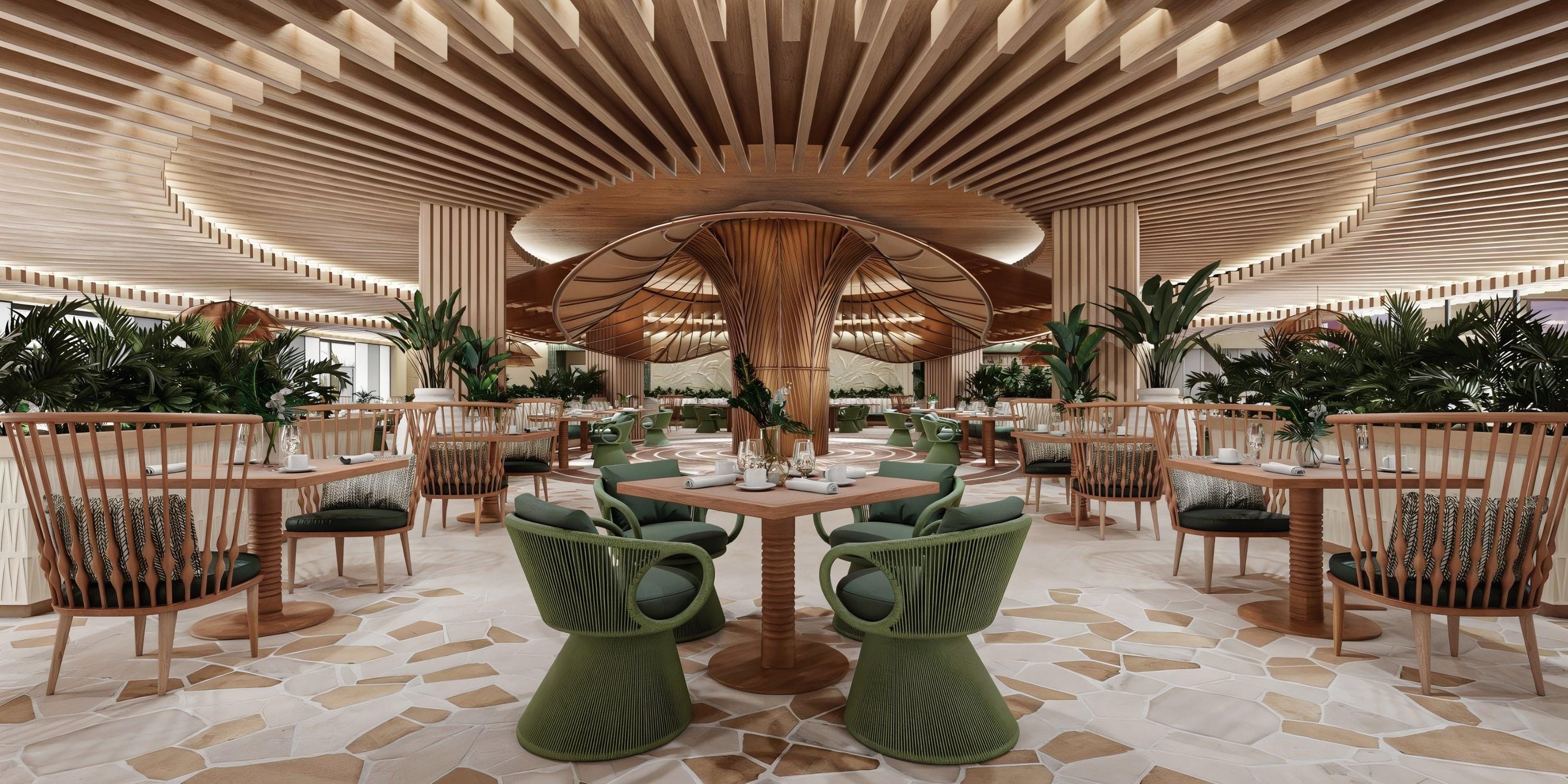 Lopesan Serenity Bay Resort Spa & Casino offers a modern, green-accented interior ideal for weddings.
