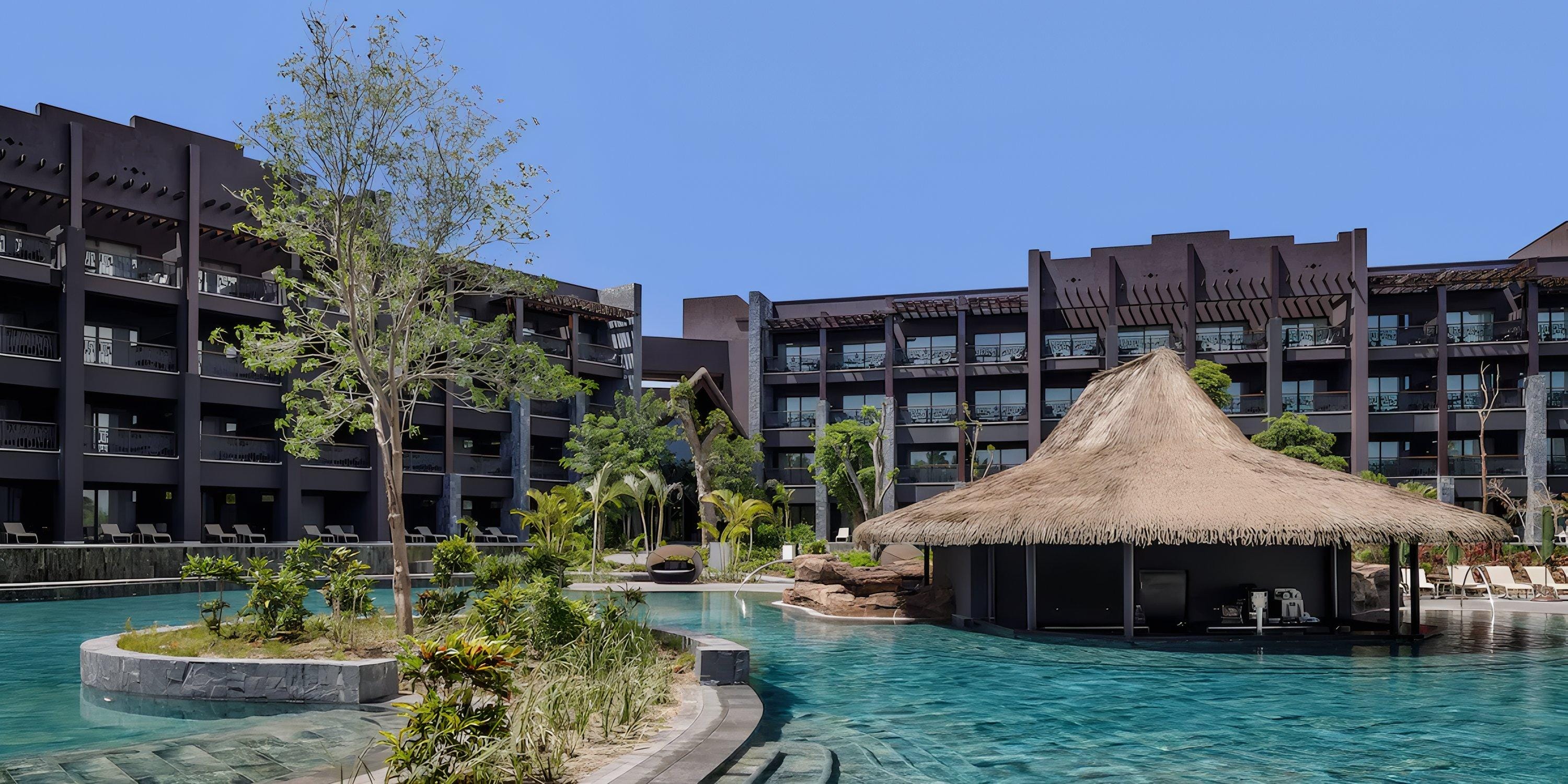 Lopesan Serenity Bay Resort Spa & Casino is a popular destination wedding spot with pool and bar.